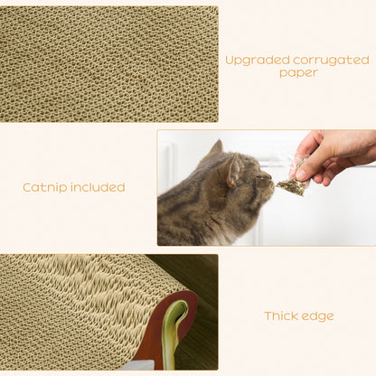 Cat Scratcher Lounge Sofa Durable Cardboard Bed With Catnip Aosom UK