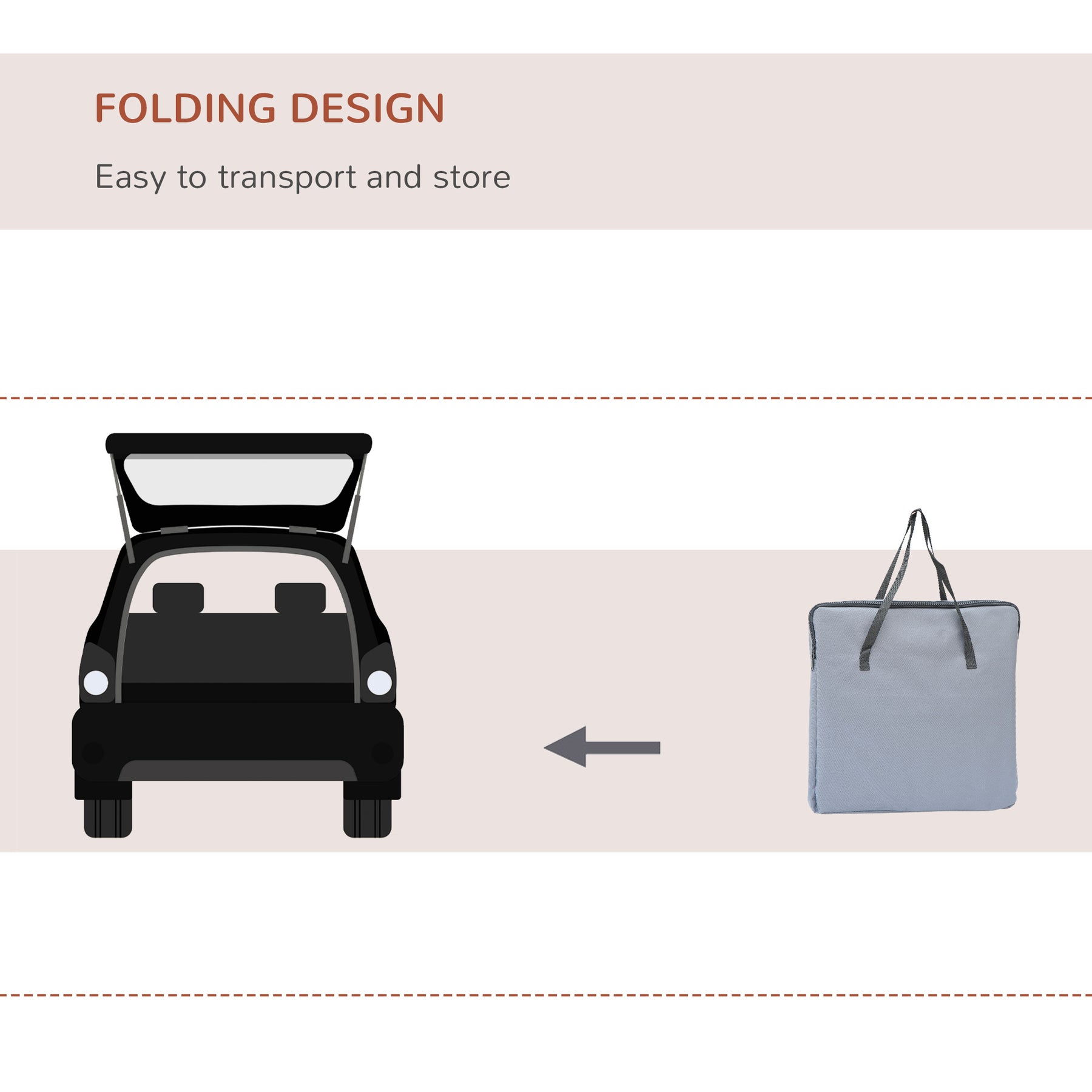 Portable Pet Carrier, Cat and Dog Travel Bag with Mesh Windows, Folding, Grey