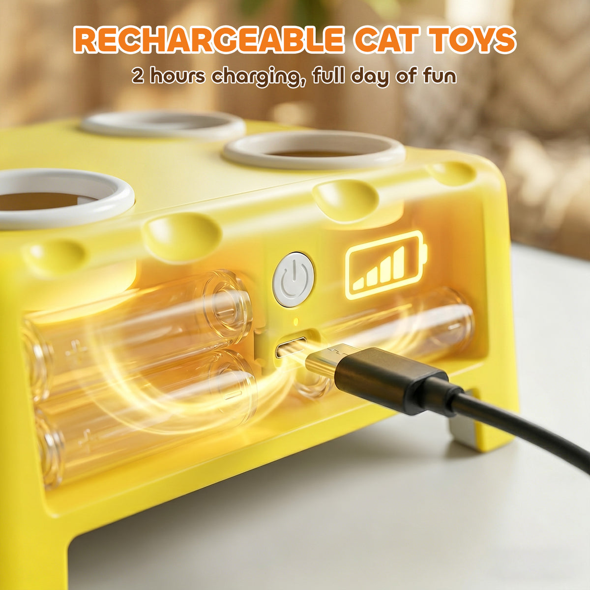 PawHut 3-in-1 Interactive Cat Toy with Popping Mouse, Spinning Feather & Automatic Play Interactive Cat Toy PawHut