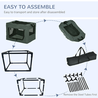 Portable Pet Carrier Foldable Cat Small Dog Travel Bag Aosom UK