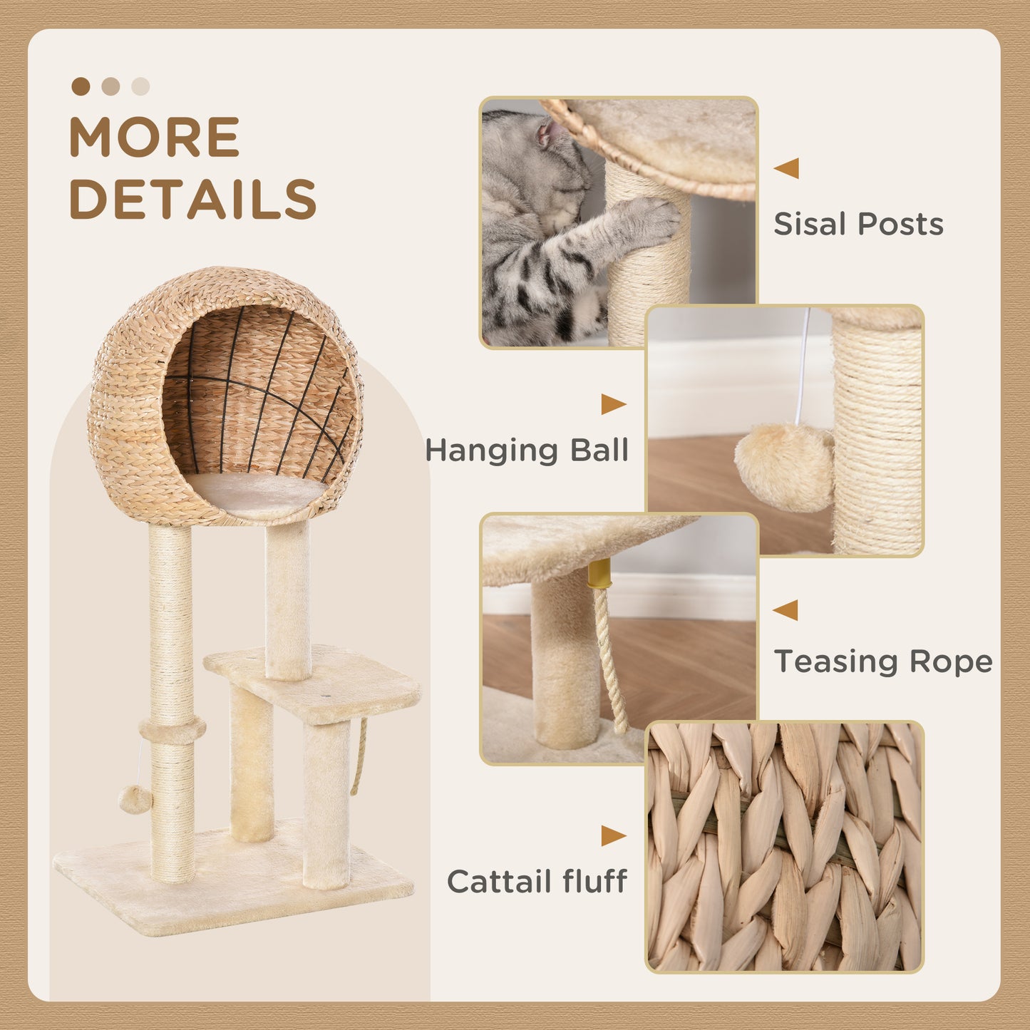 Cat Tree Tower Climbing Activity Center With Sisal