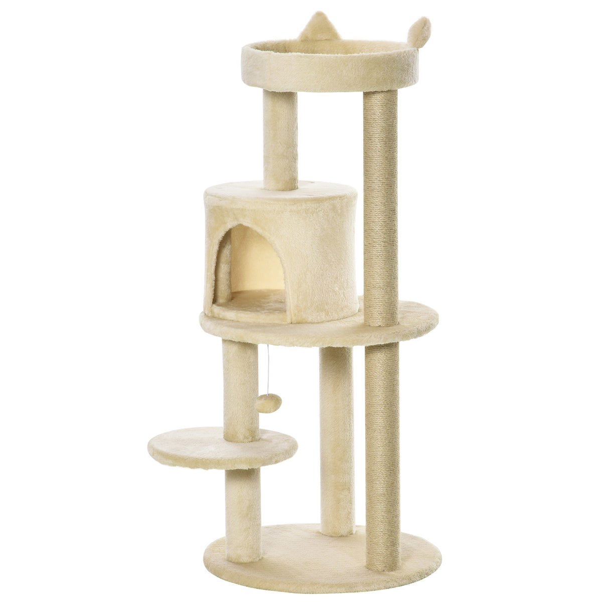 PawHut Cat Tree Tower with House, Perches & Sisal Scratching Posts Cat Tree PawHut Default Title