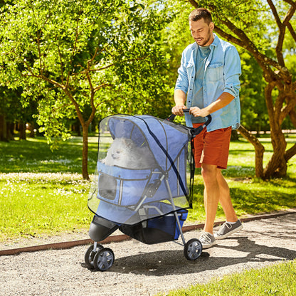 Dog Stroller Miniature And Cat Pushchair With Cover Cup Aosom UK