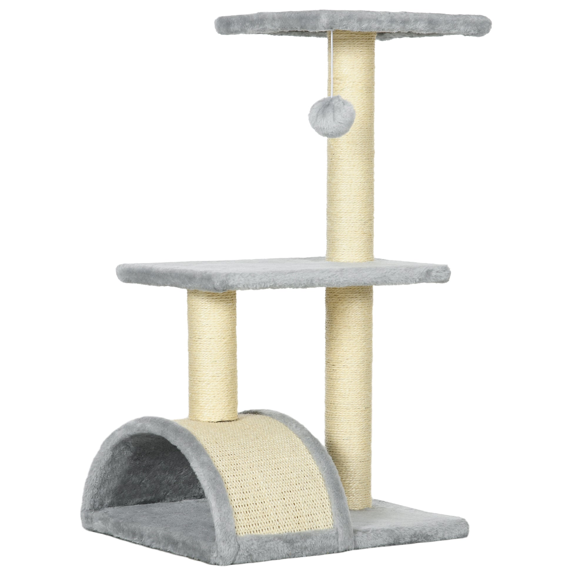 Compact Cat Tree For Indoor Use Multi Level With Sisal Aosom UK Default Title