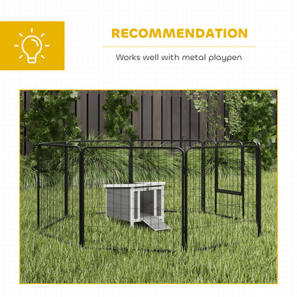 Wooden Rabbit Hutch Bunny Puppy Cage Guinea Pig Hideaway Aosom UK