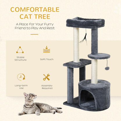 Cat Tree Tower Multi Activity Centre With Perch House Aosom UK