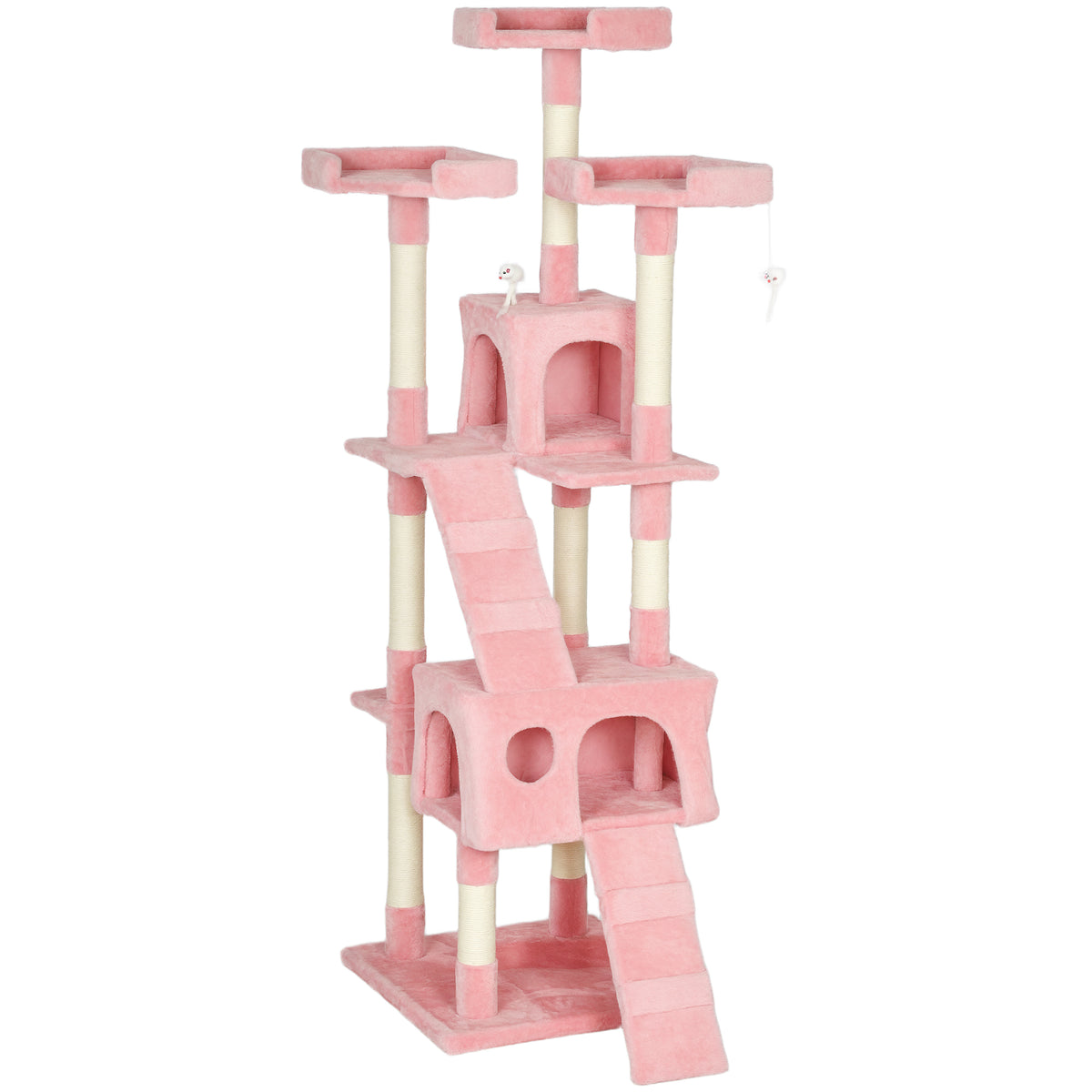 PawHut 173cm Cat Tree Scratching House, Activity Play Centre, Pink PawHut Default Title