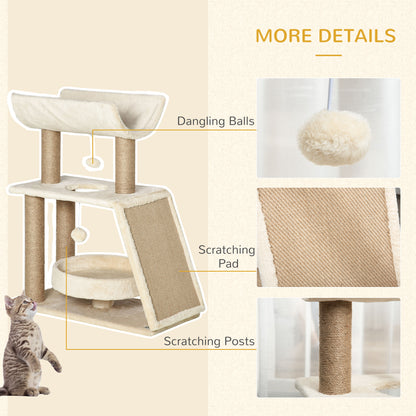 Cat Climbing Tree Scratch Pad Cosy Bed Perch Play Ball Aosom UK
