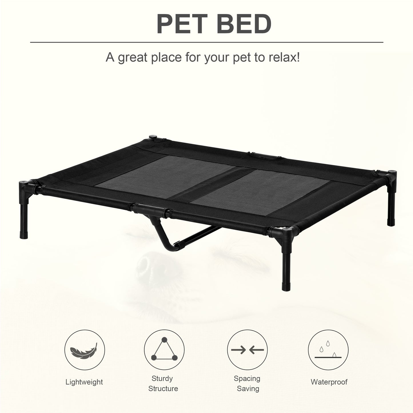 Large Elevated Dog Bed Cat Lifted Cooling Portable Camping Aosom UK