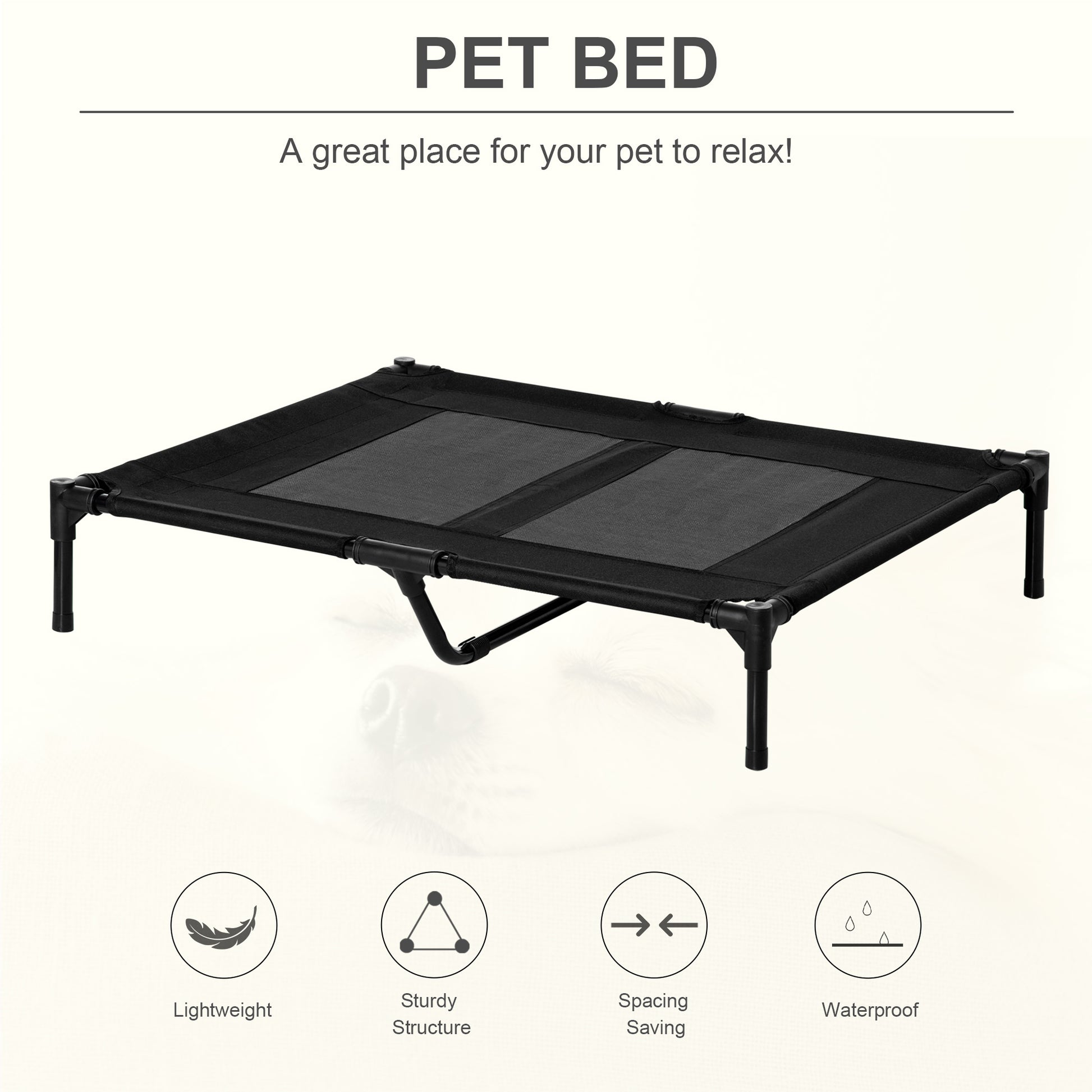 Large Elevated Dog Bed Cat Lifted Cooling Portable Camping Aosom UK
