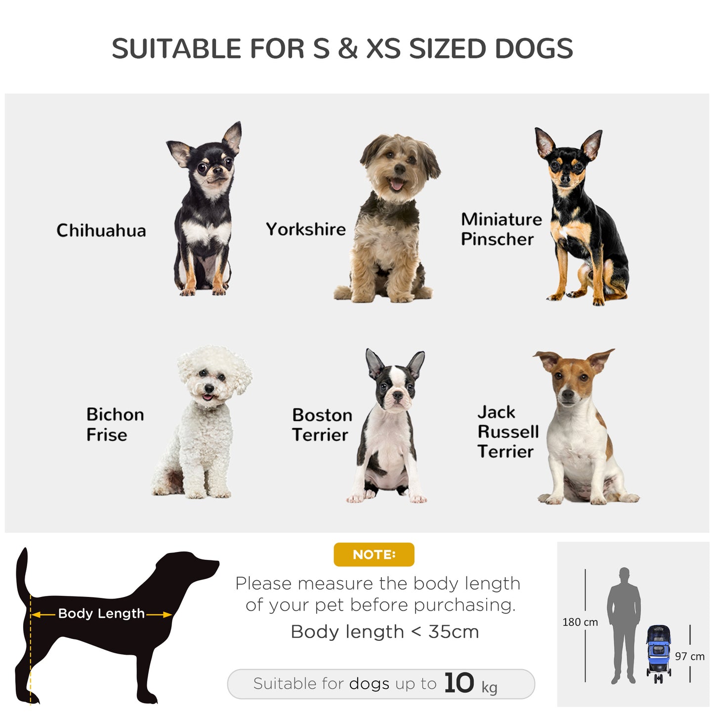 Dog Stroller Miniature And Cat Pushchair With Cover Cup Aosom UK