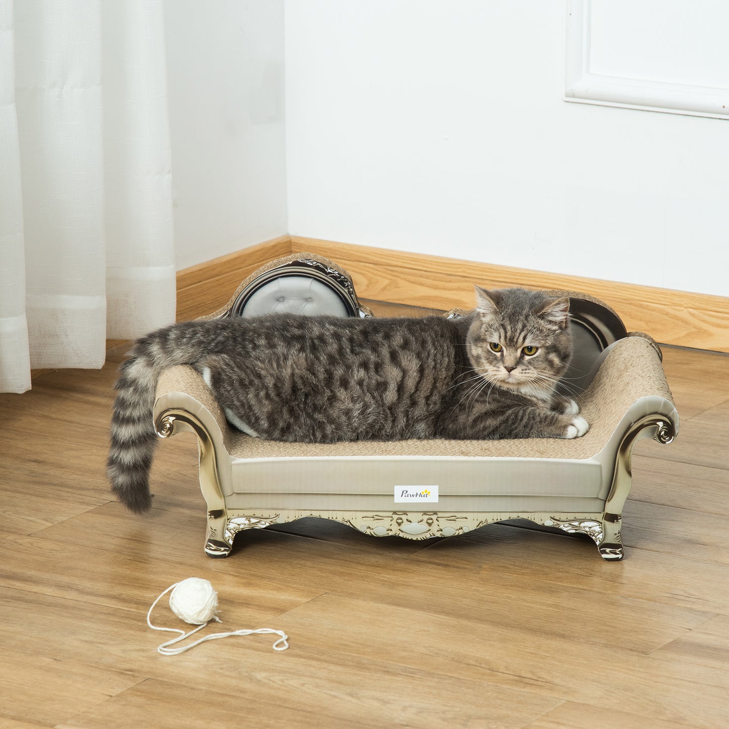 Cat Corrugated Paper Scratching Bed Pad Board Toy Pet Aosom UK