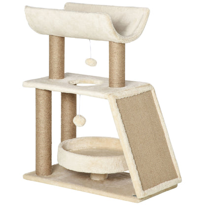Cat Climbing Tree Scratch Pad Cosy Bed Perch Play Ball Aosom UK Default Title