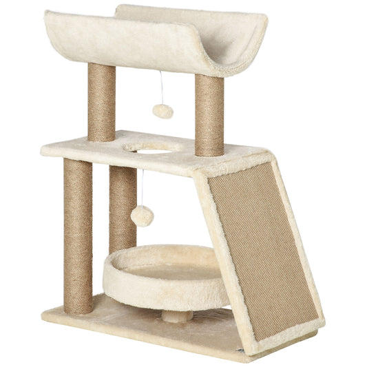 Cat Climbing Tree Scratch Pad Cosy Bed Perch Play Ball Aosom UK Default Title