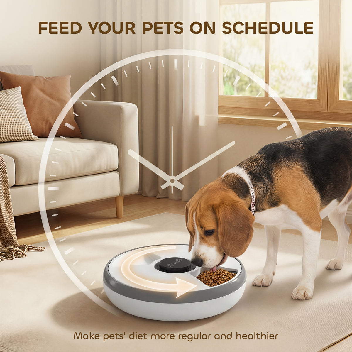 PawHut Automatic Cat Feeder Programmable Timer for Dry Wet Food Cat Food Dispenser with Ice Pack for 6 Meals PawHut