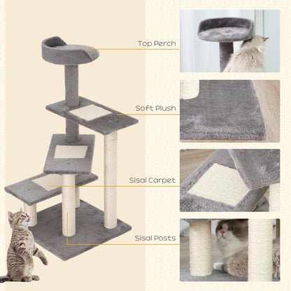 Cat Tree Tower for Large Cats with Sisal Scratching Posts Cat Tree PawHut