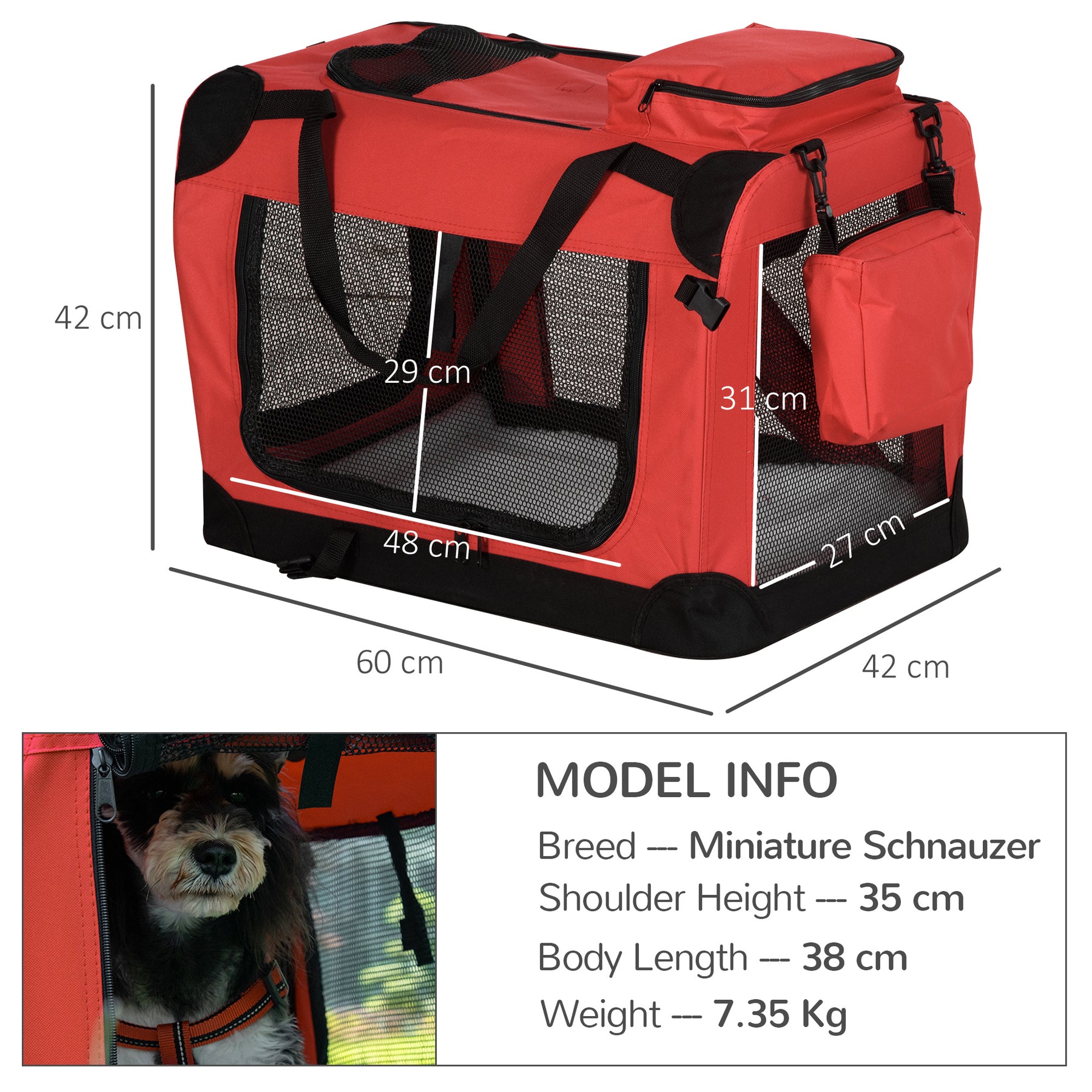 Cat Carrier Backpack Dog Backpack Carrier Foldable Pet Carrier with Breathable Mesh Window & Top Bags for Carrying Treats, Red
