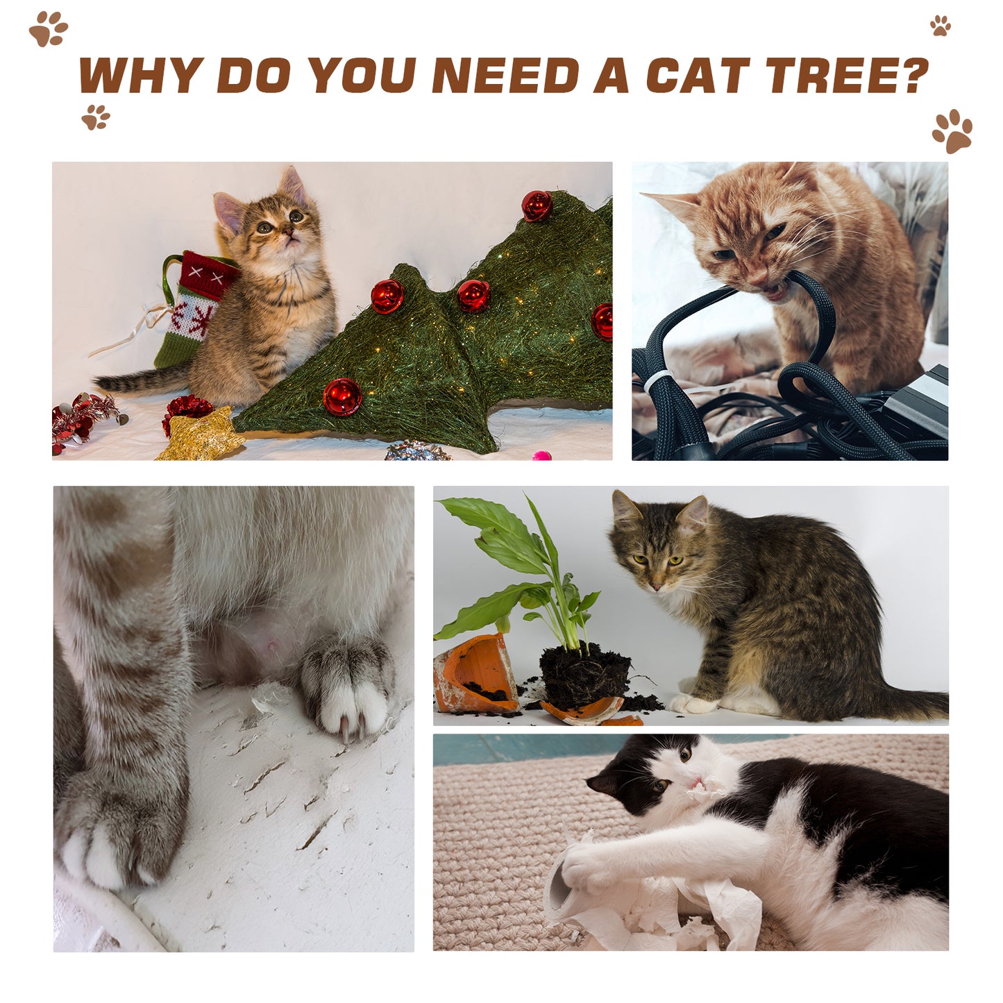Multi Level Cat Tree Tower Activity Center Climbing Stand Aosom UK