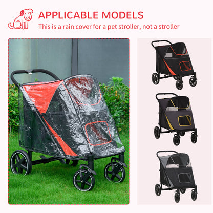 One Click Foldable Pet Travel Stroller With Rain Cover Cat Aosom UK