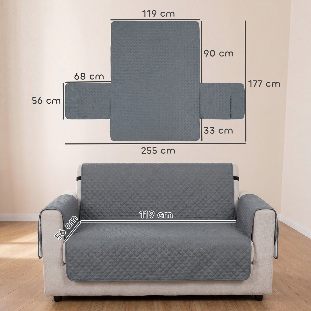 Waterproof 2 Seater Sofa Cover for Dogs & Cats Pet Sofa Covers PawHut