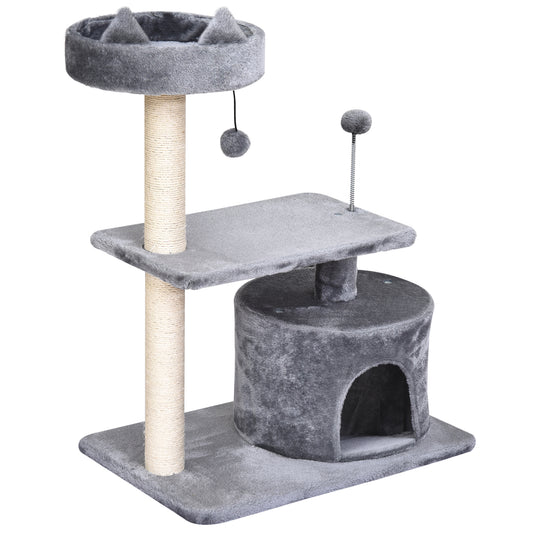 3 Tier Cat Scratching Post With Sisal Rope Play Toys
