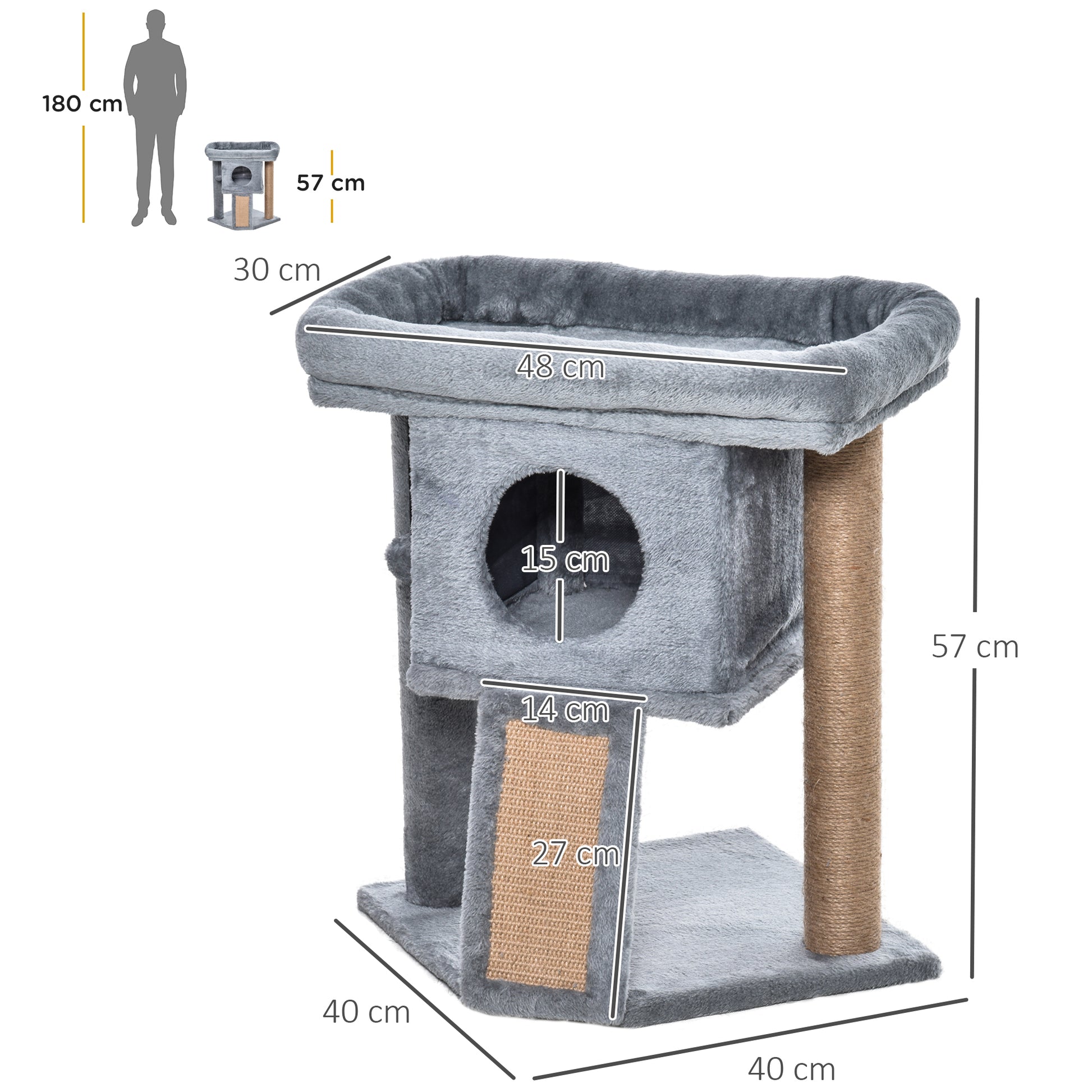 Cat Tree Tower For Indoor Cats Climbing Activity Center Aosom UK