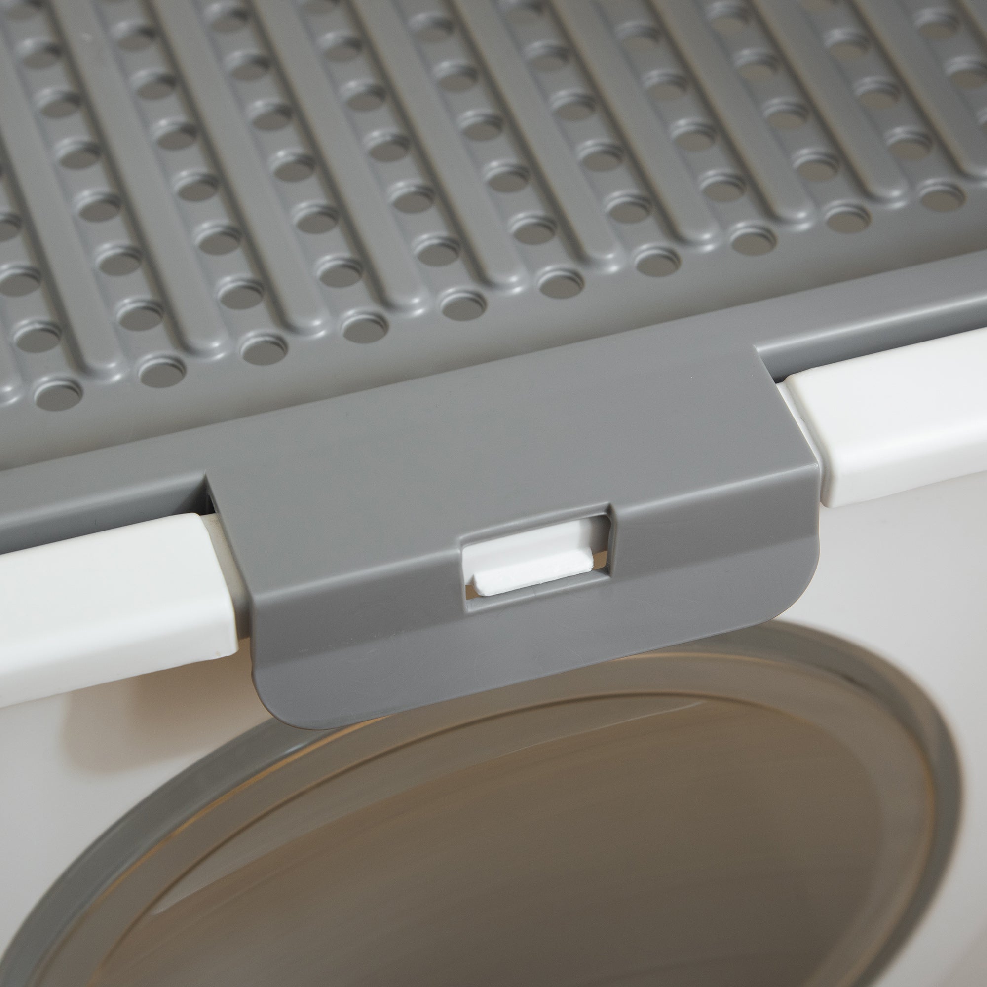Cat Litter Box Furniture Enclosed Cat Box, Easy and Fast Cleaning, Front Entry Top Exit, White