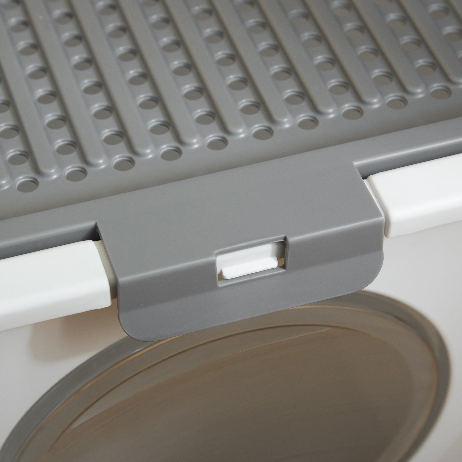 Cat Litter Box Furniture Enclosed Cat Box, Easy and Fast Cleaning, Front Entry Top Exit, White