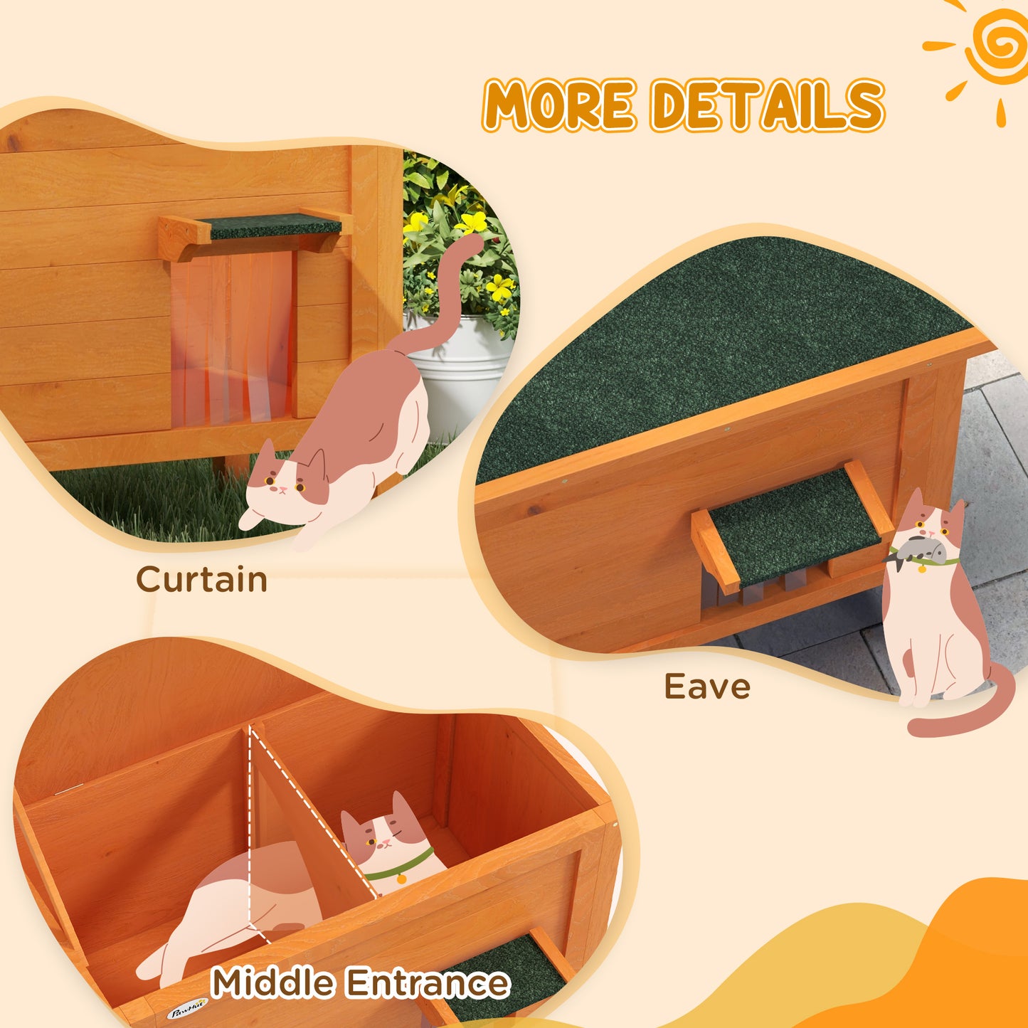 Feral Cat House Wooden Insulated With Removable Floor Water Aosom UK