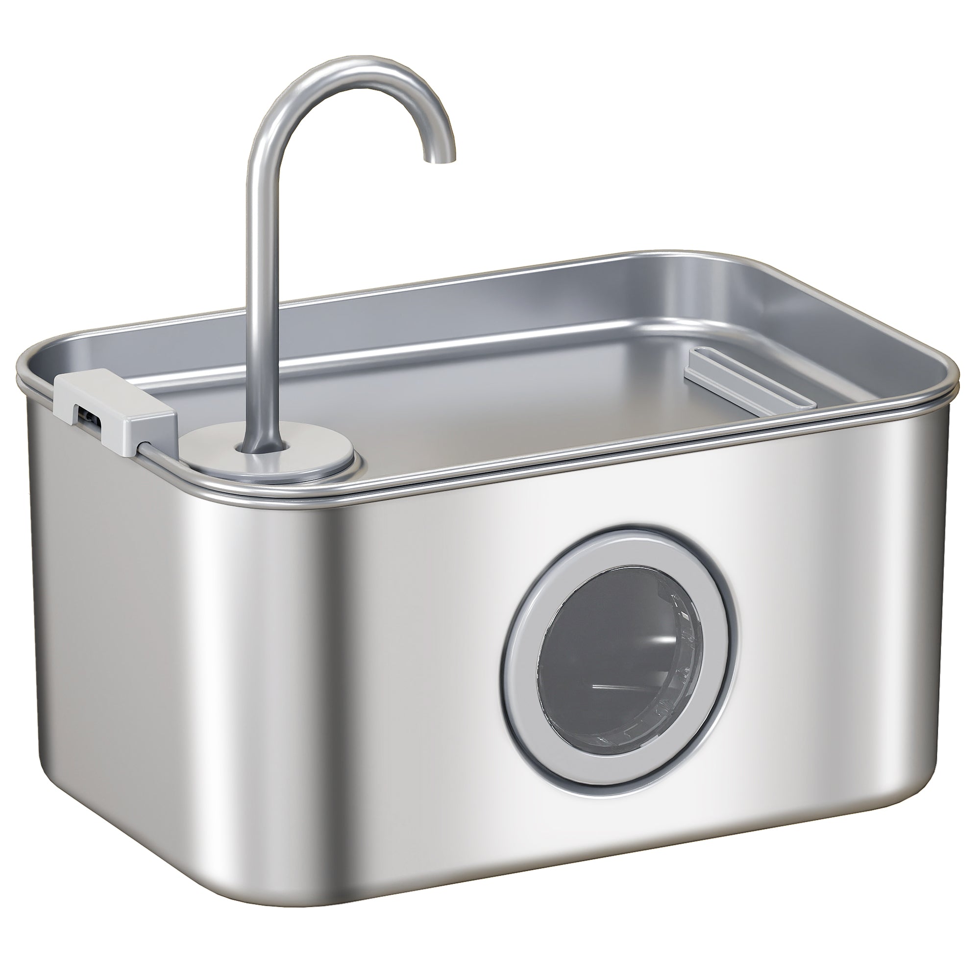 3.2L Cat Water Fountain for Drinking, Cat Fountain Stainless Steel with Visible Water-Level Window, Ultra-Silent Pump
