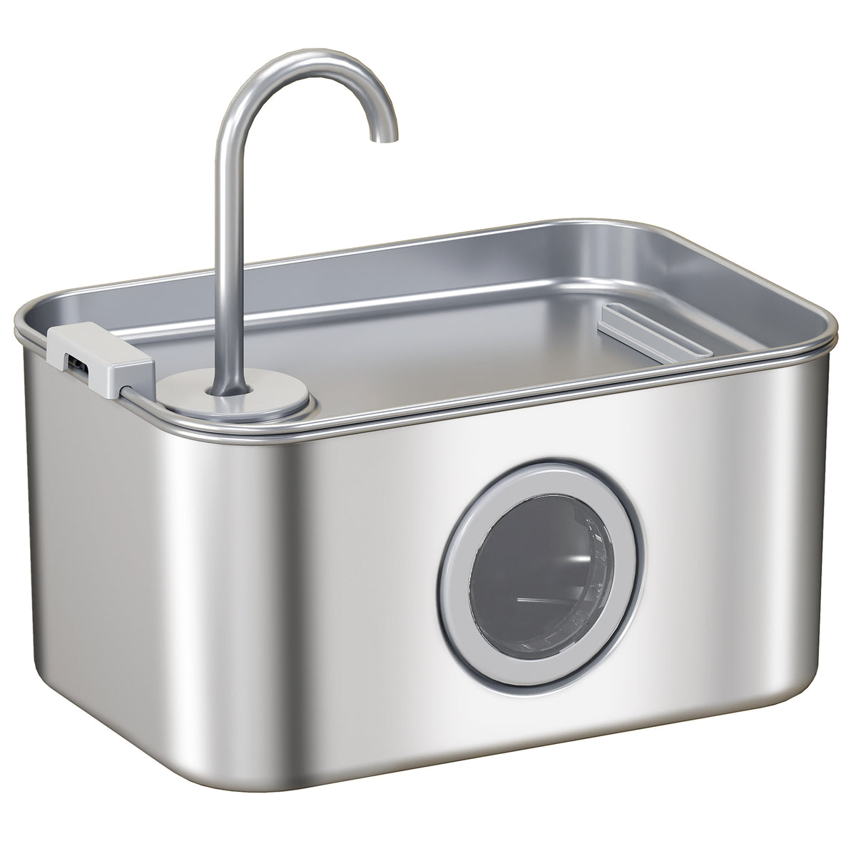 PawHut 3.2L Cat Water Fountain for Drinking, Cat Fountain Stainless Steel with Visible Water-Level Window, Ultra-Silent Pump PawHut Default Title