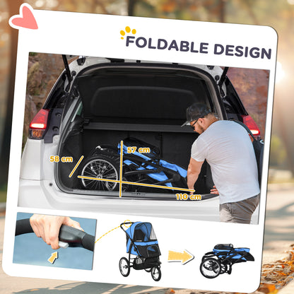 Pet Stroller Dog Pram Foldable Pushchair Cat Travel Aosom UK