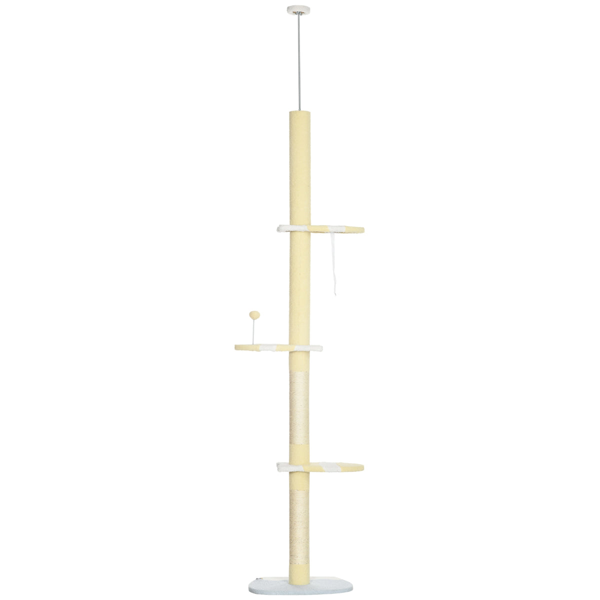 PawHut Floor to Ceiling Cat Tree with House, Hammock & Perches – Adjustable 225–255cm Cat Tower Floor to Ceiling Cat Tree PawHut Default Title