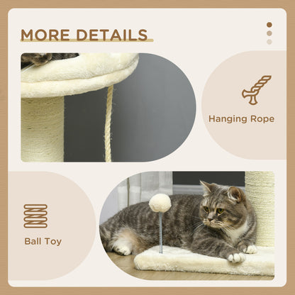 Cat Tree With Sisal Wrapped Scratching Post Cream