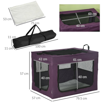 Foldable Pet Carrier For Small And Medium Dogs Portable Cat Aosom UK