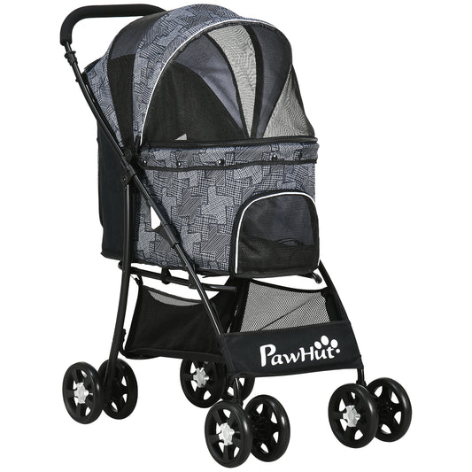 Pet Stroller Dog Pushchair Cat Travel Carriage Foldable W Aosom UK Default Title
