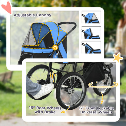 Pet Stroller Dog Pram Foldable Pushchair Cat Travel Aosom UK