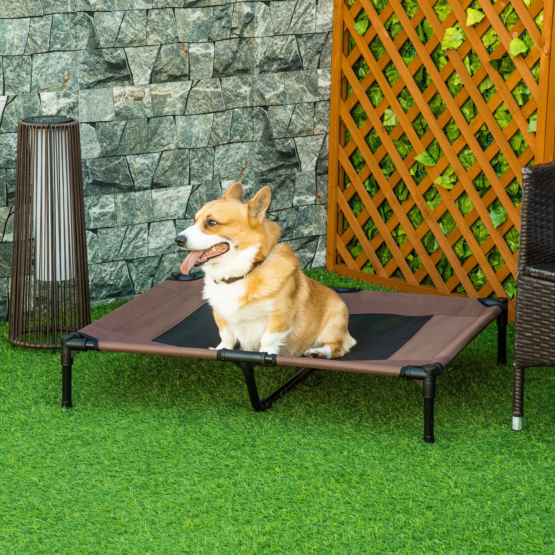 Elevated Pet Bed Large Raised Dog Cat Cooling Cot Portable Aosom UK