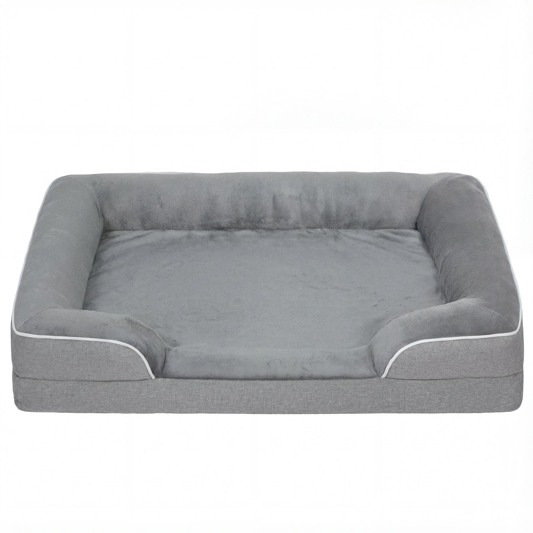 Dog Sofa Bed, Washable Pet Bed with Removable Cover and Non-Slip Bottom for Cats, Small and Medium Dogs, Grey
