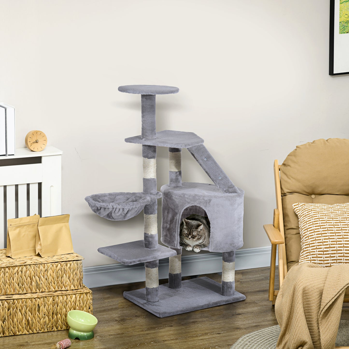 Cat Tree With Scratching Post Kitten Activity Centre Play