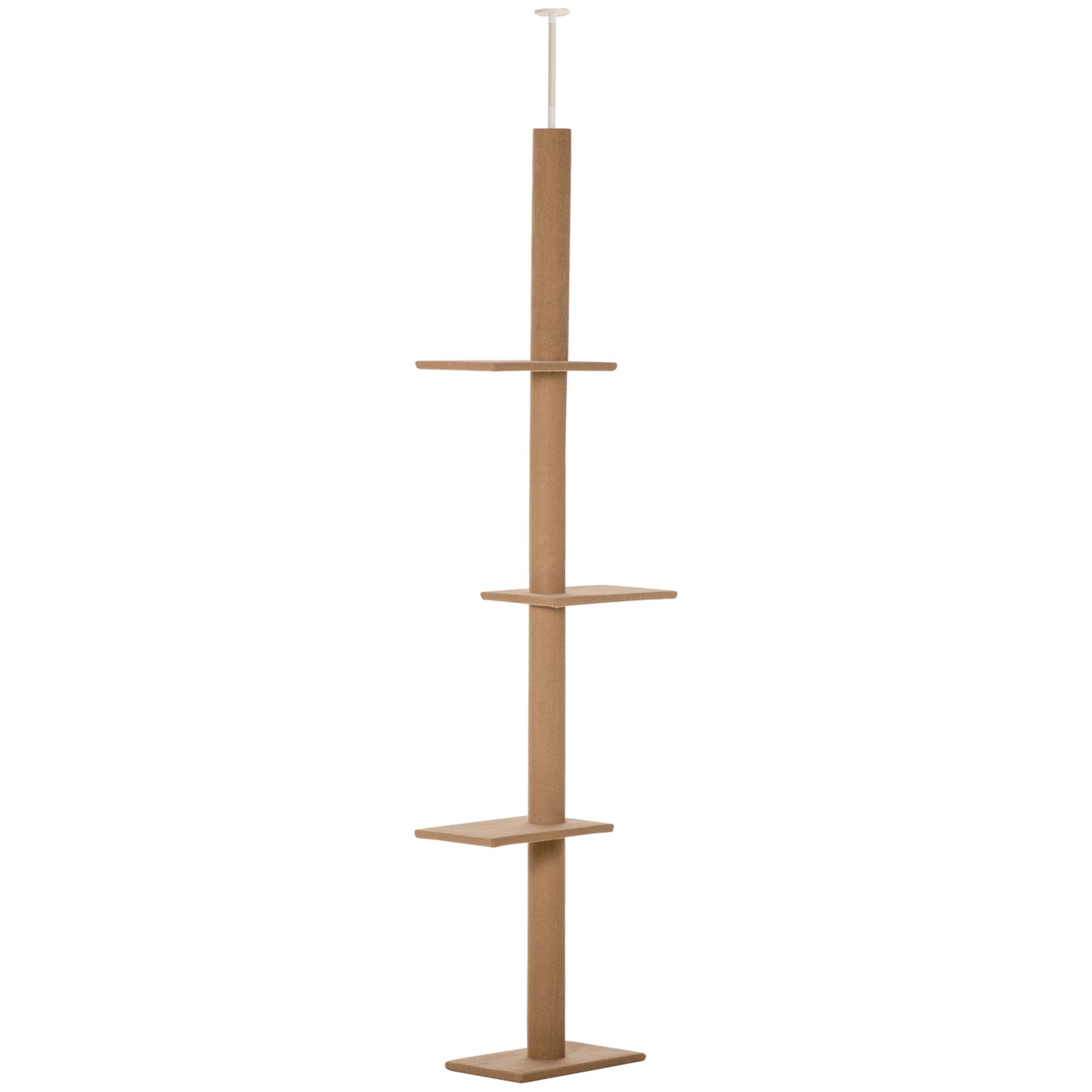 Floor To Ceiling Cat Tree With 3 Perches And Flannel