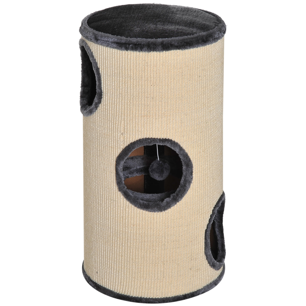 PawHut 70cm Cat Scratching Barrel with Sisal Post, Condo & Bed Cat Scratchers & Scratching Posts PawHut Default Title