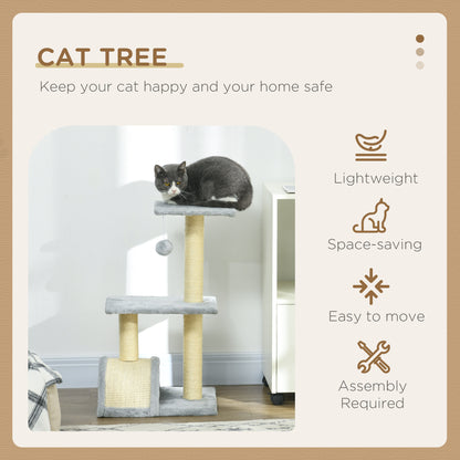 Compact Cat Tree For Indoor Use Multi Level With Sisal Aosom UK