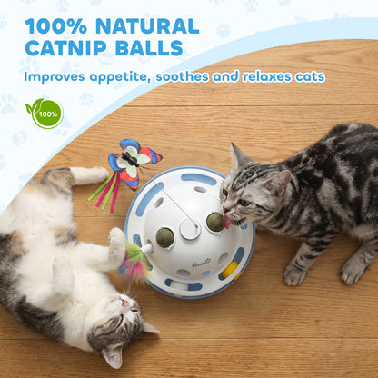 PawHut 4-in-1 Interactive Cat Toy with Moving Feather, Butterfly & Catnip Interactive Cat Toy PawHut