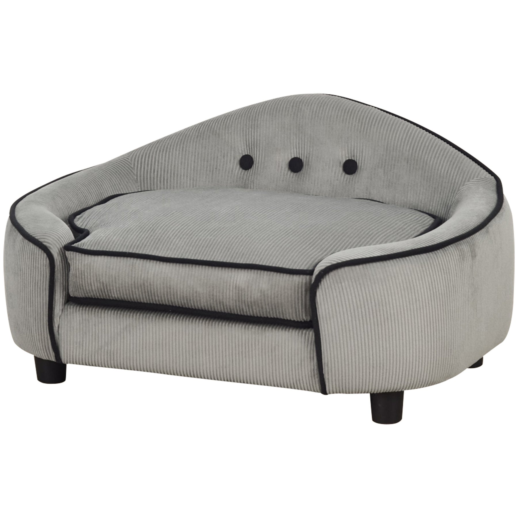 Pet Sofa Dog Bed Couch Cat Kitten Sponge Removable Cushion Lounge Grey