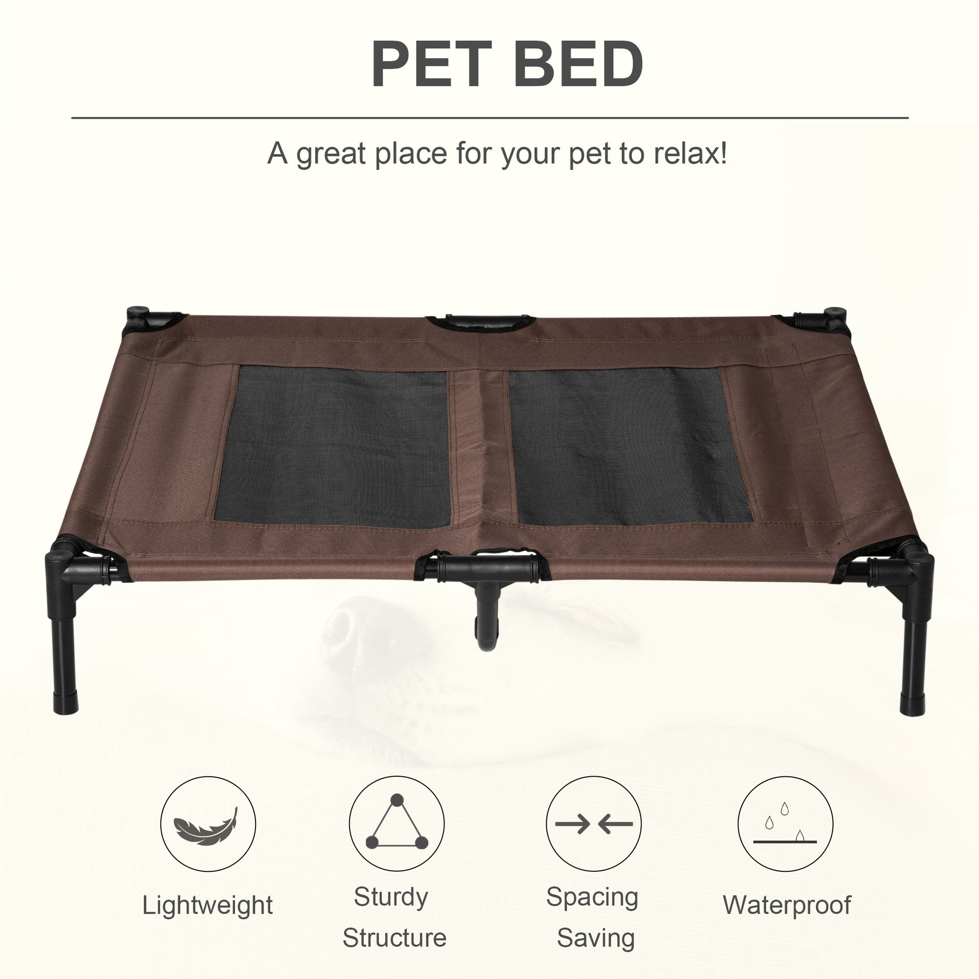 Elevated Pet Bed Large Raised Dog Cat Cooling Cot Portable Aosom UK