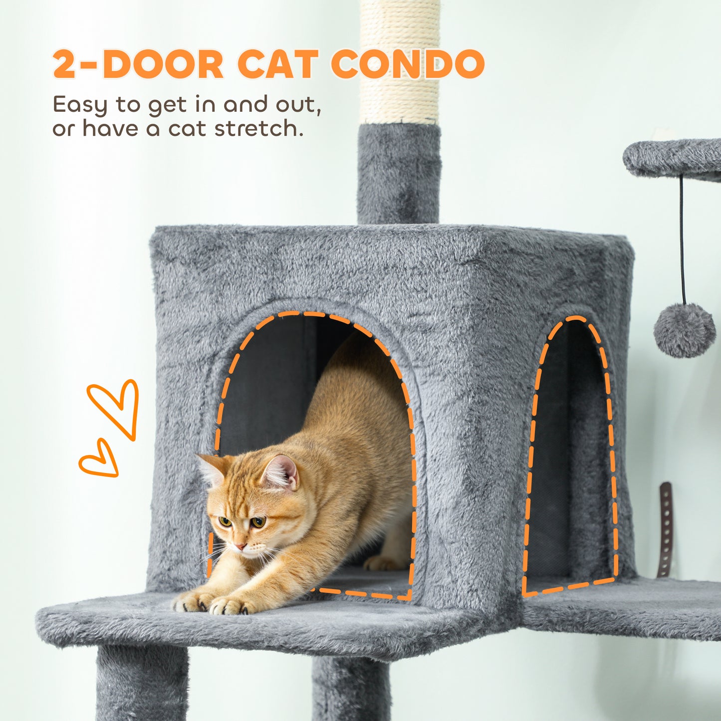 Large Cat Tree With 6 Scratching Posts 2 Hammocks Condos