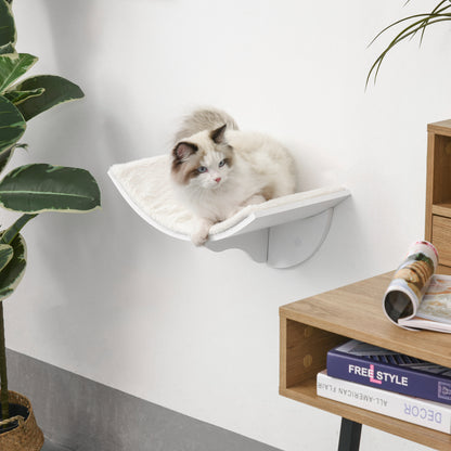 Wall Mounted Wood Cat Shelves Curved Kitten Bed Climber Aosom UK