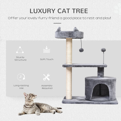 3 Tier Cat Scratching Post With Sisal Rope Play Toys