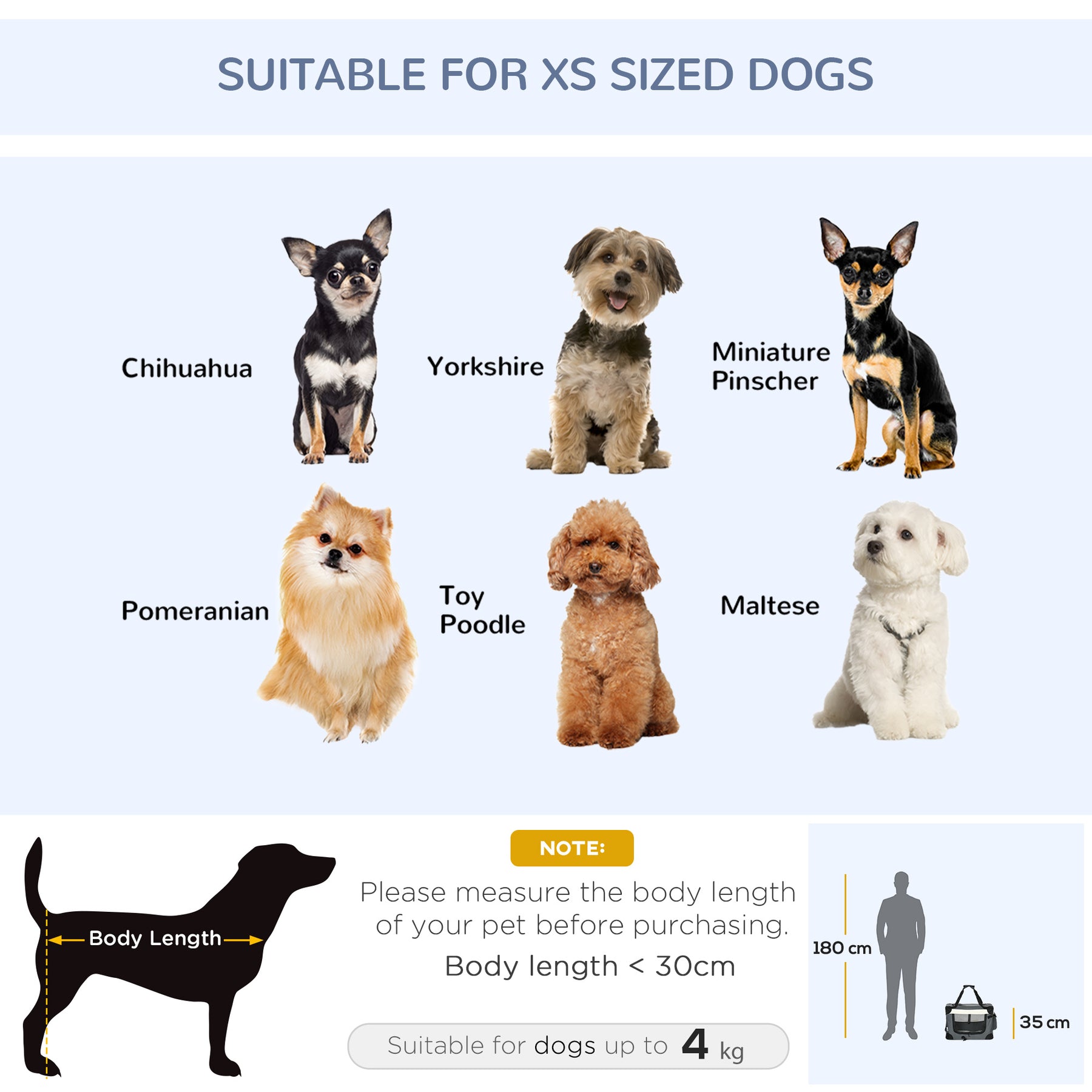 Foldable Pet Carrier, Portable Dog Cage & Cat Travel Bag with Cushion, Ideal for Miniature Breeds, 51cm, Grey